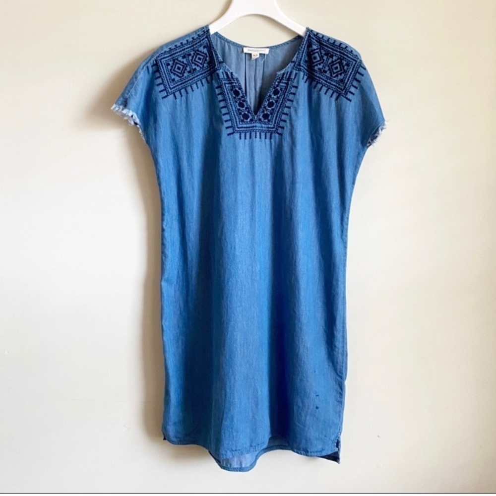 Beachlunchlounge Chambray Embroidery Dress M - Picture 3 of 7